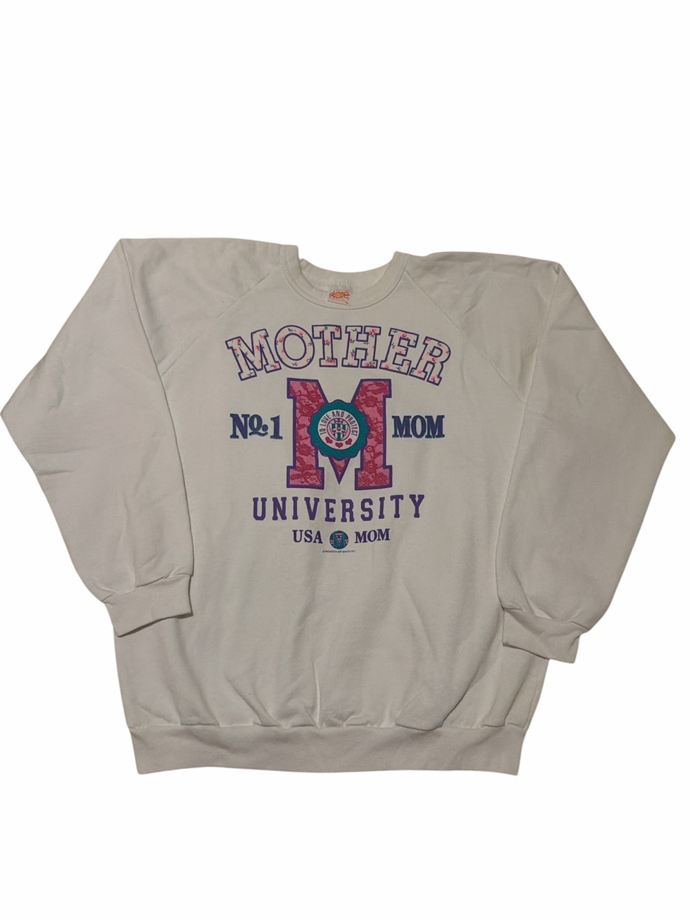 Vintage Alore Mother University No.1 Mom Crew Neck Sweatshirt Size XL
